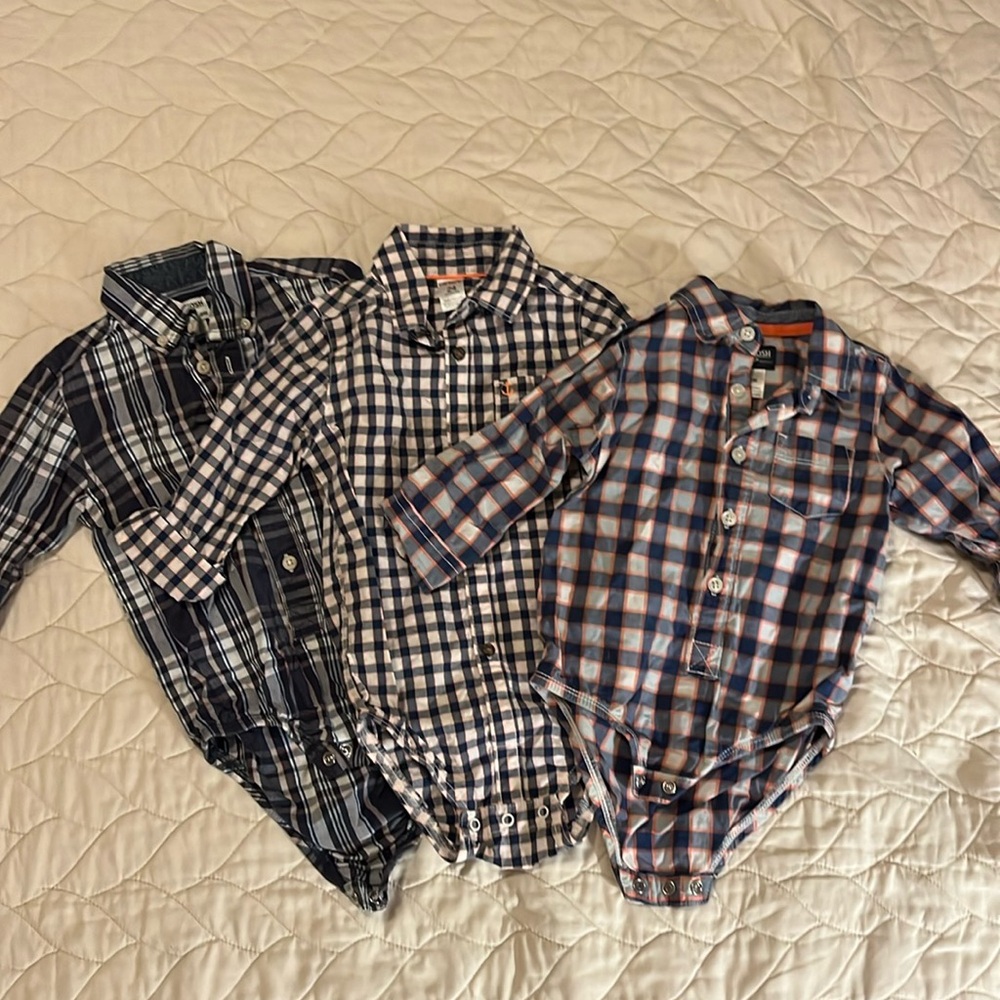 Long Sleeve Button Down Onesie Lot